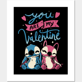 You Are My Valentine - Cute Alien Cartoon Gift Posters and Art